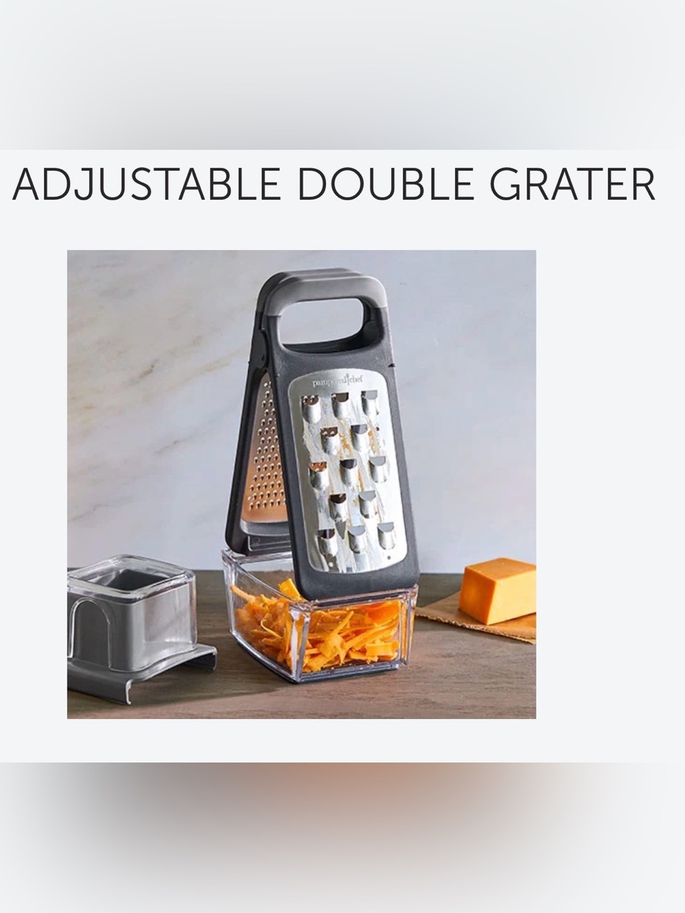 Pampered Chef Adjustable Double Grater - new without box